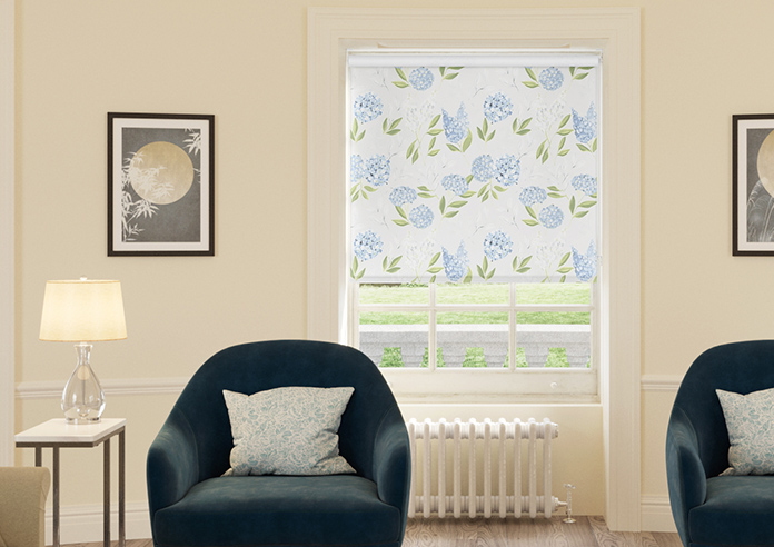 Hydrangea, Sky Blue - Twist&Fit Roller Blind - Image 3